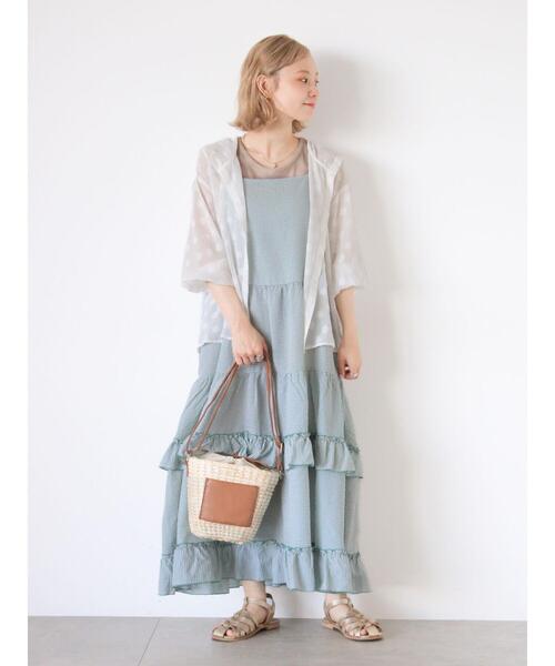 ehka sopo（エヘカソポ）の「◎ティアードフリルキャミワンピース（ワンピース・レディース・ミント/パープル/ブラック・F）」の20枚目の写真