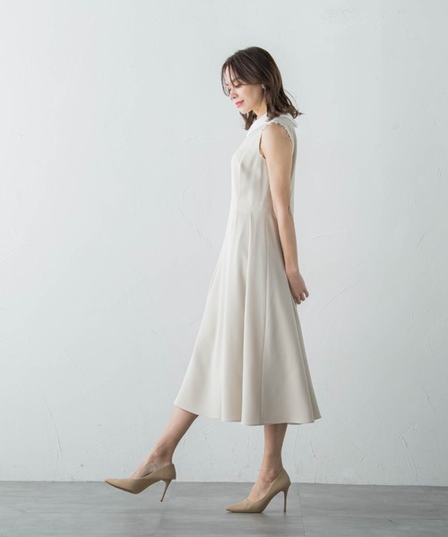 Viaggio Blu(ビアッジョブルー)の「MISSION DOUBLECLOTH襟付きワンピース(ワンピース・レディース・ネイビー/ベージュ・SS/S/M)」の3枚目の写真
