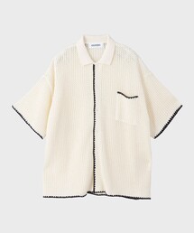 SHELL STITCH MESH KNIT SHIRTS
