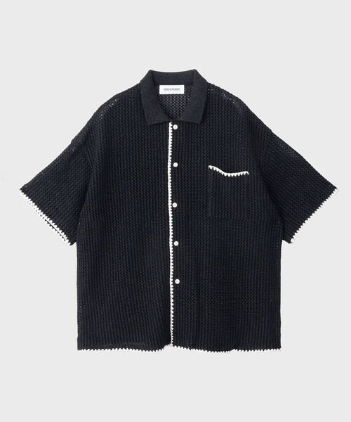 DISCOVERED（ディスカバード）の「SHELL STITCH MESH KNIT SHIRTS（シャツ/ブラウス・メンズ・ブラック/オフホワイト・1/3）」の2枚目の写真