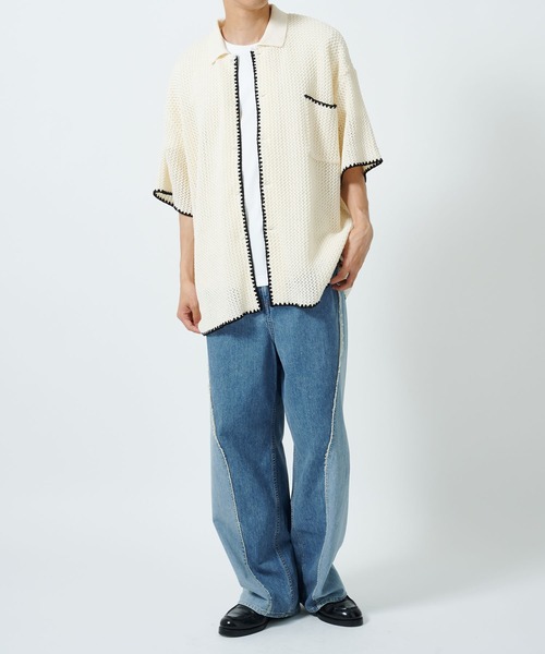 DISCOVERED（ディスカバード）の「SHELL STITCH MESH KNIT SHIRTS（シャツ/ブラウス・メンズ・ブラック/オフホワイト・1/3）」の10枚目の写真