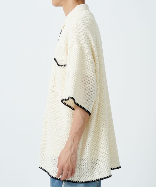 DISCOVERED（ディスカバード）の「SHELL STITCH MESH KNIT SHIRTS（シャツ/ブラウス・メンズ・ブラック/オフホワイト・1/3）」の8枚目の写真