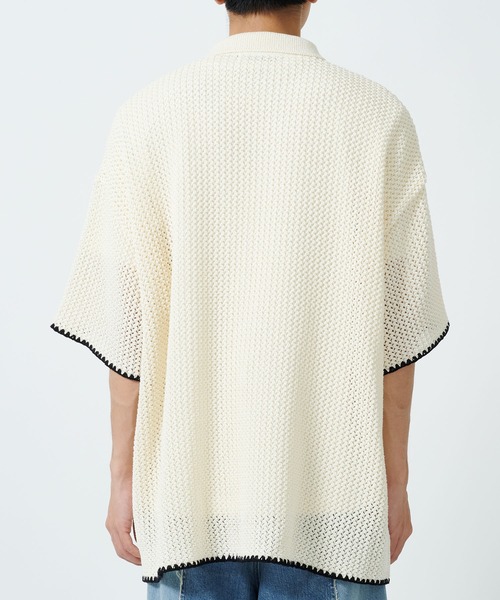 DISCOVERED（ディスカバード）の「SHELL STITCH MESH KNIT SHIRTS（シャツ/ブラウス・メンズ・ブラック/オフホワイト・1/3）」の7枚目の写真