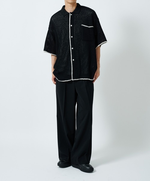 DISCOVERED（ディスカバード）の「SHELL STITCH MESH KNIT SHIRTS（シャツ/ブラウス・メンズ・ブラック/オフホワイト・1/3）」の5枚目の写真