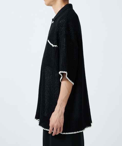 DISCOVERED（ディスカバード）の「SHELL STITCH MESH KNIT SHIRTS（シャツ/ブラウス・メンズ・ブラック/オフホワイト・1/3）」の3枚目の写真