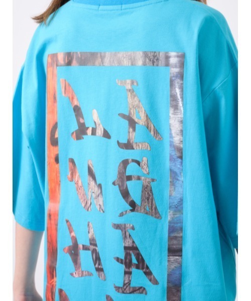 RE730（アールイーセブンサーティー）の「RE730 ロゴ刺繍半袖BIGシルエットTシャツ（Tシャツ/カットソー・メンズ・イエロー/ターコイズブルー/ブラック/オフホワイト・LARGE/MEDIUM）」の21枚目の写真