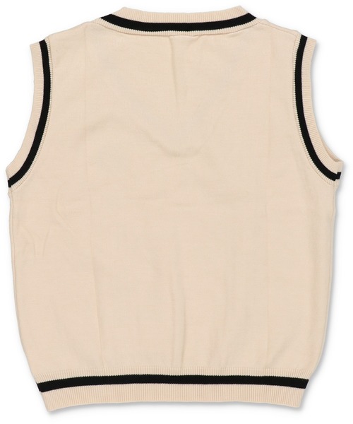 SPINNS(スピンズ)の「ワンポイント刺繍チルデンベストニット(ベスト・レディース・ベージュ/ネイビー/ホワイト/ブラック・ONESIZE)」の8枚目の写真