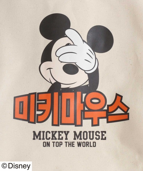 Disney（ディズニー）の「Disney（ディズニー）ミッキーマウス×韓国語ロゴプリント キャンバストートバッグ レディース メンズ ユニセックス（トートバッグ・レディース・ホワイト系その他/ホワイト系その他2/ホワイト系その他3/ホワイト系その他4・FREE）」の8枚目の写真
