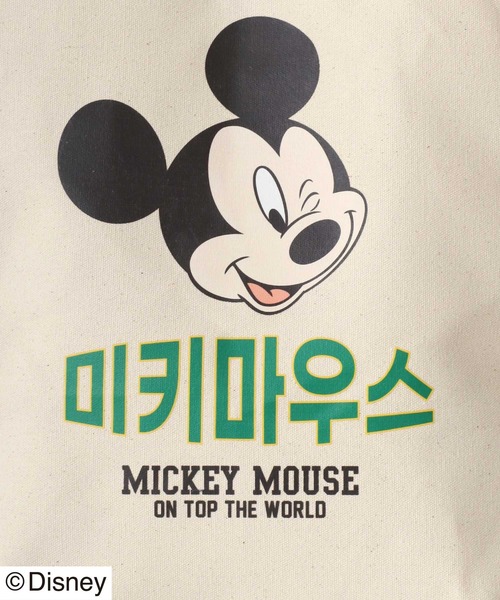 Disney（ディズニー）の「Disney（ディズニー）ミッキーマウス×韓国語ロゴプリント キャンバストートバッグ レディース メンズ ユニセックス（トートバッグ・レディース・ホワイト系その他/ホワイト系その他2/ホワイト系その他3/ホワイト系その他4・FREE）」の5枚目の写真