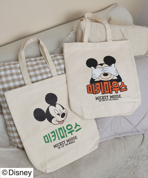 Disney（ディズニー）の「Disney（ディズニー）ミッキーマウス×韓国語ロゴプリント キャンバストートバッグ レディース メンズ ユニセックス（トートバッグ・レディース・ホワイト系その他/ホワイト系その他2/ホワイト系その他3/ホワイト系その他4・FREE）」の21枚目の写真