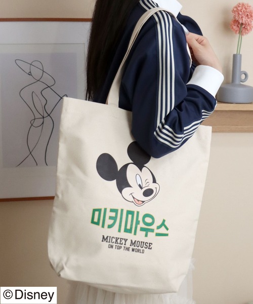 Disney（ディズニー）の「Disney（ディズニー）ミッキーマウス×韓国語ロゴプリント キャンバストートバッグ レディース メンズ ユニセックス（トートバッグ・レディース・ホワイト系その他/ホワイト系その他2/ホワイト系その他3/ホワイト系その他4・FREE）」の22枚目の写真
