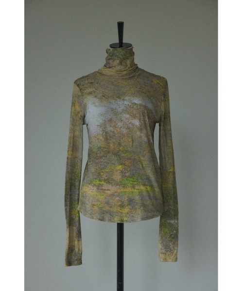 【セール】art pattern highneck tops(アートパターンハイネックトップス)（Tシャツ/カットソー）｜BLACK BY MOUSSY（ブラックバイマウジー）