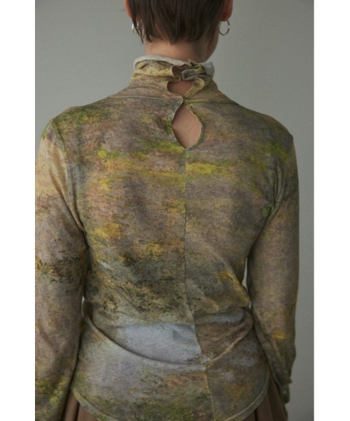 BLACK BY MOUSSY(ブラックバイマウジー)の「art pattern highneck tops(アートパターンハイネックトップス)(Tシャツ/カットソー・レディース・イエロー系その他/ブルー系その他・FREE)」の11枚目の写真