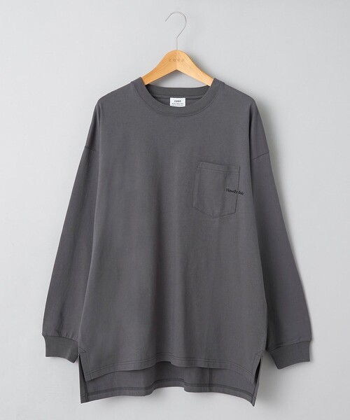 coen(コーエン)の「ポケット刺繍ロングスリーブTシャツ(Tシャツ/カットソー・レディース・オフホワイト/ライトピンク/ライラック/ダークグレー・M/L)」の2枚目の写真