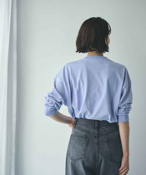 coen(コーエン)の「ポケット刺繍ロングスリーブTシャツ(Tシャツ/カットソー・レディース・オフホワイト/ライトピンク/ライラック/ダークグレー・M/L)」の8枚目の写真