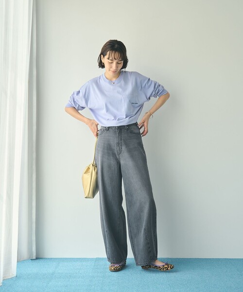 coen(コーエン)の「ポケット刺繍ロングスリーブTシャツ(Tシャツ/カットソー・レディース・オフホワイト/ライトピンク/ライラック/ダークグレー・M/L)」の11枚目の写真