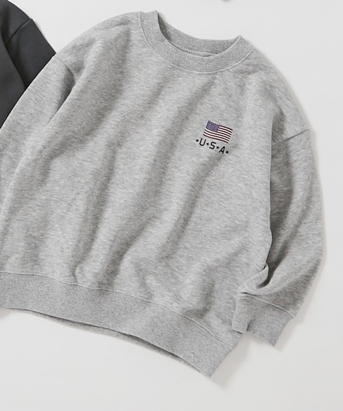 devirock（デビロック）の「デビラボ BOXシルエット プリント トレーナー（スウェット・キッズ・ブラック系その他/オレンジ系その他/パープル系その他3/ベージュ系その他/ベージュ系その他2/パープル系その他/パープル系その他2/ブルー系その他/グリーン系その他/グレー系その他2/グレー系その他/ブルー系その他2/ブラック系その他2/グレー系その他3・90cm/100cm/110cm/120cm/130cm/140cm/150cm/160cm）」の5枚目の写真