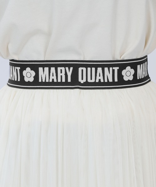 MARY QUANT ロゴテープチュールプリーツ スカート　アイボリー MARY QUANT（マリークワント）の「ロゴテープチュールプリーツ