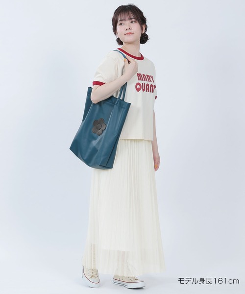 MARY QUANT ロゴテープチュールプリーツ スカート　アイボリー Amazon.co.jp: [マリークヮント] ロゴテープチュールプリーツ スカート