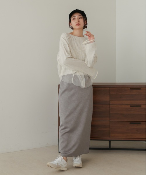 Bab(バブ)の「チュールレイヤードトップス(Tシャツ/カットソー・レディース・ホワイト系その他/杢グレー/グレー・FREE)」の17枚目の写真