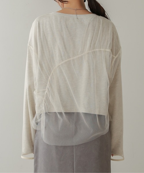 Bab(バブ)の「チュールレイヤードトップス(Tシャツ/カットソー・レディース・ホワイト系その他/杢グレー/グレー・FREE)」の21枚目の写真