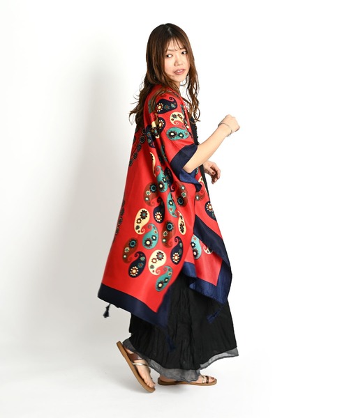 セール】ボタニカル柄 花柄 半袖ロングカーディガン 五分袖