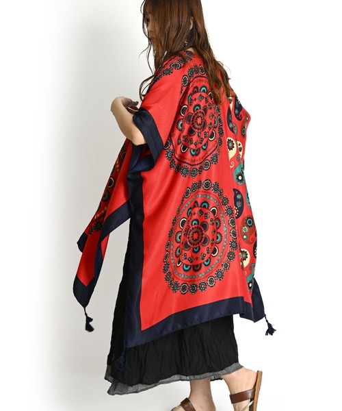 【極美品】Max Mara 花柄 ボタニカル柄 切り替え カーディガン セール】ボタニカル柄 花柄 半袖ロングカーディガン 五分袖
