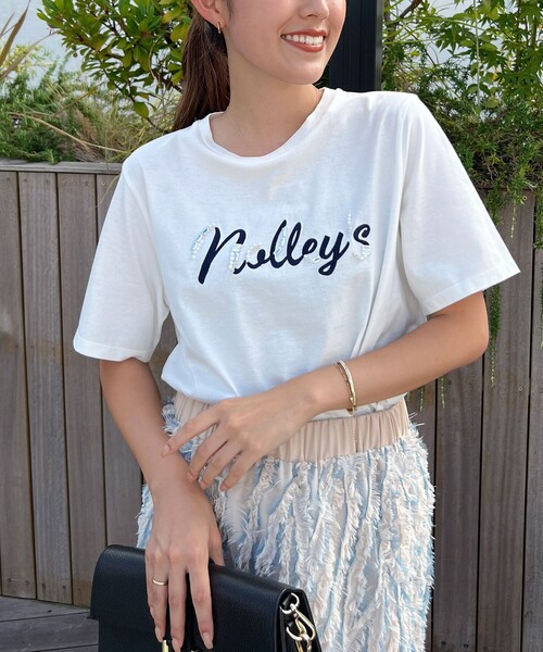 NOLLEY’S（ノーリーズ）の「ノーリーズ刺繍Tシャツ（Tシャツ/カットソー・レディース・ホワイト系その他3/ブラック系その他/ホワイト系その他2/ホワイト系その他4/ホワイト系その他5/ブラック系その他2・38）」の5枚目の写真