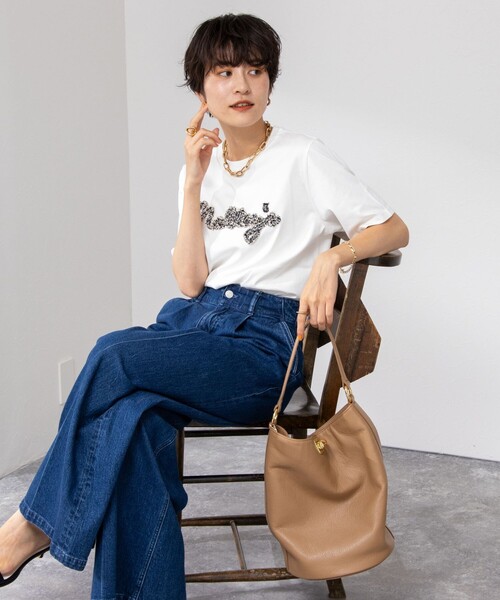 NOLLEY’S（ノーリーズ）の「ノーリーズ刺繍Tシャツ（Tシャツ/カットソー・レディース・ホワイト系その他3/ブラック系その他/ホワイト系その他2/ホワイト系その他4/ホワイト系その他5/ブラック系その他2・38）」の7枚目の写真