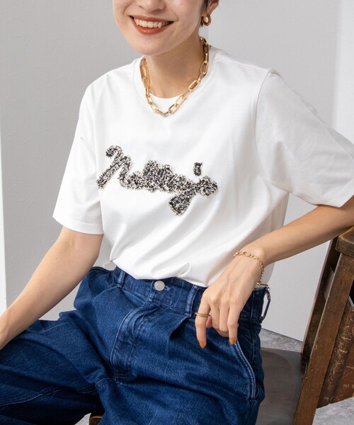 NOLLEY’S（ノーリーズ）の「ノーリーズ刺繍Tシャツ（Tシャツ/カットソー・レディース・ホワイト系その他3/ブラック系その他/ホワイト系その他2/ホワイト系その他4/ホワイト系その他5/ブラック系その他2・38）」の9枚目の写真