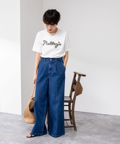 NOLLEY’S（ノーリーズ）の「ノーリーズ刺繍Tシャツ（Tシャツ/カットソー・レディース・ホワイト系その他3/ブラック系その他/ホワイト系その他2/ホワイト系その他4/ホワイト系その他5/ブラック系その他2・38）」の10枚目の写真