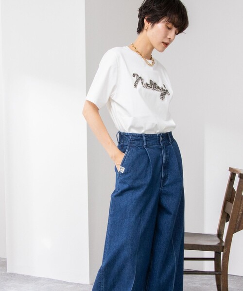 NOLLEY’S（ノーリーズ）の「ノーリーズ刺繍Tシャツ（Tシャツ/カットソー・レディース・ホワイト系その他3/ブラック系その他/ホワイト系その他2/ホワイト系その他4/ホワイト系その他5/ブラック系その他2・38）」の12枚目の写真