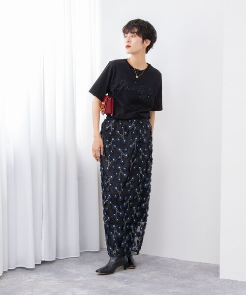 NOLLEY’S（ノーリーズ）の「ノーリーズ刺繍Tシャツ（Tシャツ/カットソー・レディース・ホワイト系その他3/ブラック系その他/ホワイト系その他2/ホワイト系その他4/ホワイト系その他5/ブラック系その他2・38）」の17枚目の写真