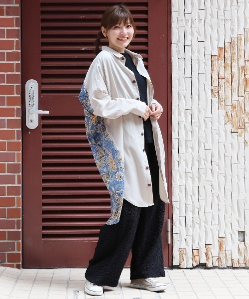 チチカカ（チチカカ）の「ドッキングシャツワンピース（シャツワンピース・レディース・カーキ/ベージュ・FREE）」の9枚目の写真