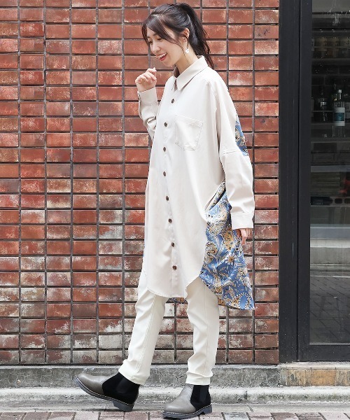 チチカカ（チチカカ）の「ドッキングシャツワンピース（シャツワンピース・レディース・カーキ/ベージュ・FREE）」の7枚目の写真