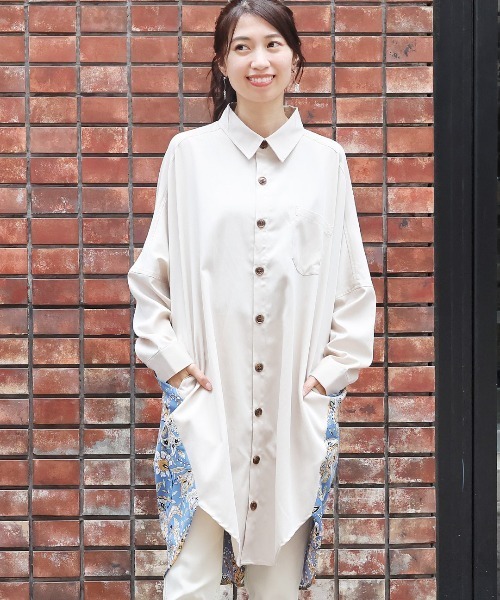 チチカカ（チチカカ）の「ドッキングシャツワンピース（シャツワンピース・レディース・カーキ/ベージュ・FREE）」の6枚目の写真