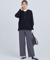 ベーシックダブルクロス ワイドストレートパンツ