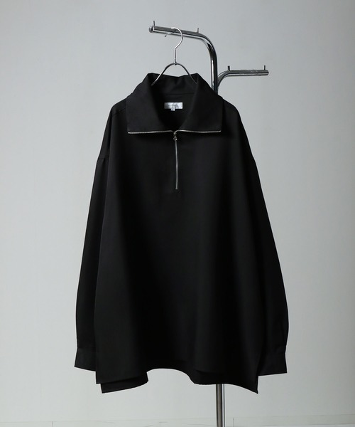ハーフジップ スタンドカラー 長袖シャツ S〜XL セール】ハーフジップスタンドカラー 長袖 シャツ（シャツ