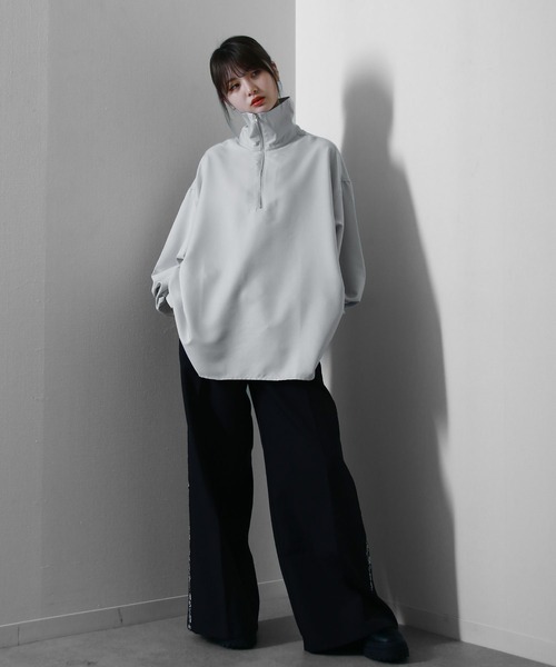 ハーフジップ スタンドカラー 長袖シャツ S〜XL セール】ハーフジップスタンドカラー 長袖 シャツ（シャツ