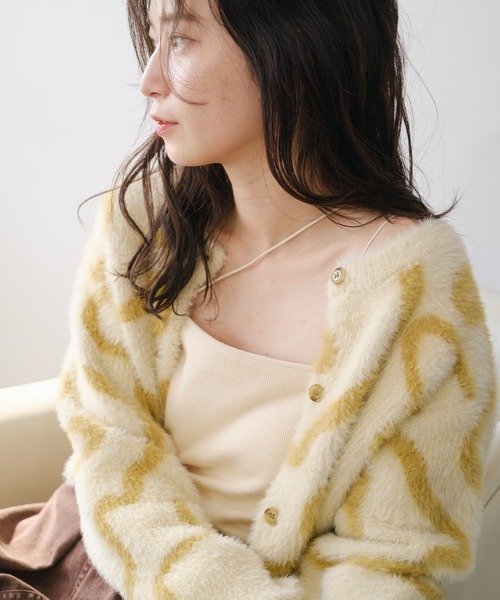 Kastane(カスタネ)の「【ZOZOTOWN限定】グラフィティニットカーディガン(ニット/セーター・レディース・グレー/イエロー・FREE)」の3枚目の写真