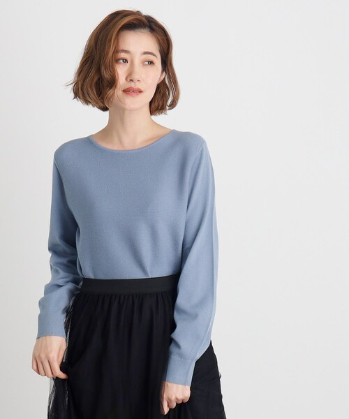 grove（グローブ）の「◆毛玉軽減ボートネックプルオーバー（ニット/セーター・レディース・ダークグレー/オフホワイト/ホワイト系5/ブラック/ライトブルー/ボルドー・02/03/01/04/05）」の5枚目の写真