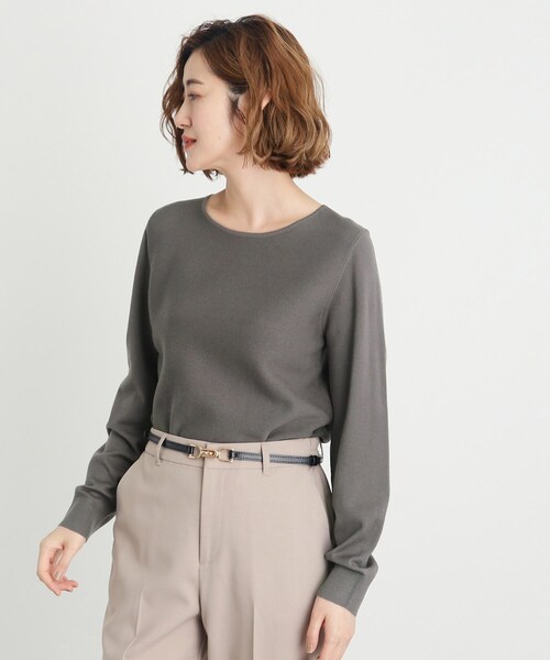 grove（グローブ）の「◆毛玉軽減ボートネックプルオーバー（ニット/セーター・レディース・ダークグレー/オフホワイト/ホワイト系5/ブラック/ライトブルー/ボルドー・02/03/01/04/05）」の13枚目の写真