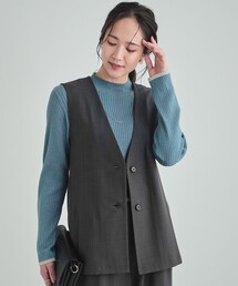 DRESKIP | 【洗える/イージーケア/セットアップ可】後ろリボン きれいめジレ(ベスト)