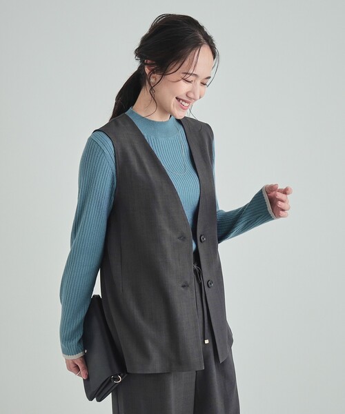 DRESKIP（ドレスキップ）の「【洗える/イージーケア/セットアップ可】後ろリボン きれいめジレ（ベスト・レディース・ブラック/チャコールグレー/ベージュ・02/03/04）」の5枚目の写真