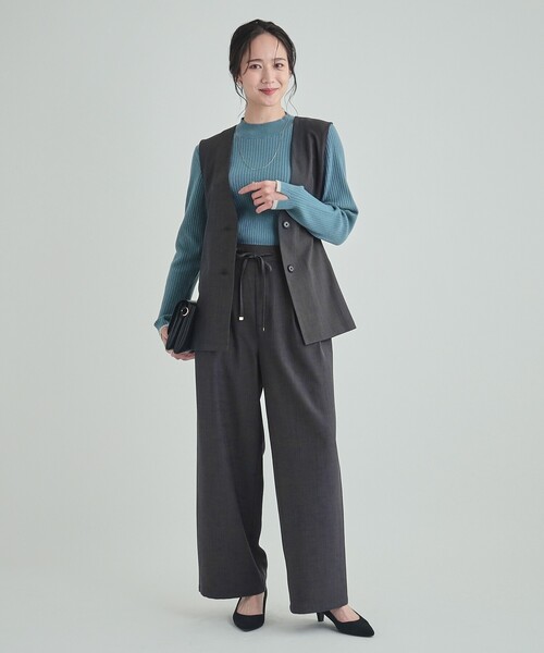 DRESKIP（ドレスキップ）の「【洗える/イージーケア/セットアップ可】後ろリボン きれいめジレ（ベスト・レディース・ブラック/チャコールグレー/ベージュ・02/03/04）」の6枚目の写真