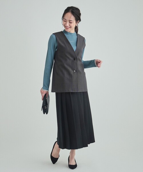 DRESKIP（ドレスキップ）の「【洗える/イージーケア/セットアップ可】後ろリボン きれいめジレ（ベスト・レディース・ブラック/チャコールグレー/ベージュ・02/03/04）」の7枚目の写真