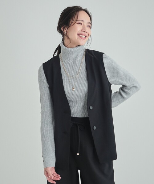 DRESKIP（ドレスキップ）の「【洗える/イージーケア/セットアップ可】後ろリボン きれいめジレ（ベスト・レディース・ブラック/チャコールグレー/ベージュ・02/03/04）」の9枚目の写真