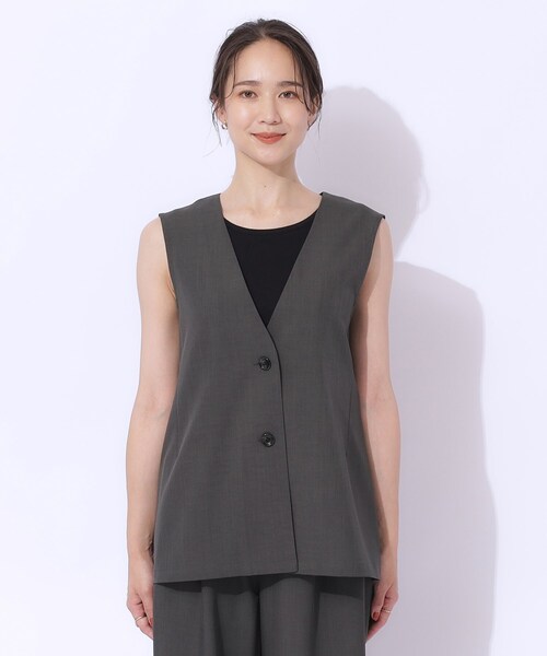 DRESKIP（ドレスキップ）の「【洗える/イージーケア/セットアップ可】後ろリボン きれいめジレ（ベスト・レディース・ブラック/チャコールグレー/ベージュ・02/03/04）」の19枚目の写真