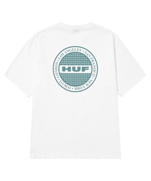 HUF(ハフ)の「MANHOLE TEE / HUF ハフ プリント Tシャツ 半袖(Tシャツ/カットソー・メンズ・ホワイト/ブラック・SMALL/MEDIUM/LARGE/X-LARGE/XX-LARGE)」の6枚目の写真