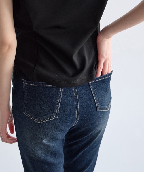 選べる2丈】ストレッチセミフレアデニムパンツ（デニムパンツ）｜CHAN